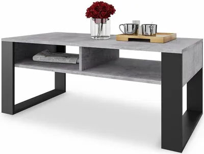 Produktbild von Meble Pitus Couchtisch ST7 MAX 120x60 cm mit Doppelablage – Beton