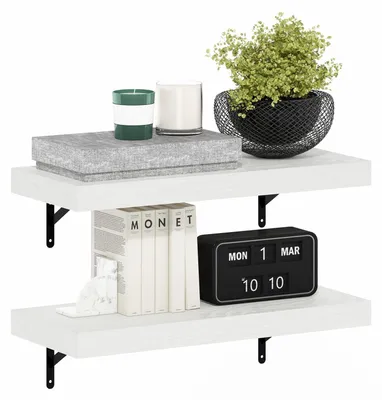 Schwebende Wandregale 57 cm weiß, 2er-Set