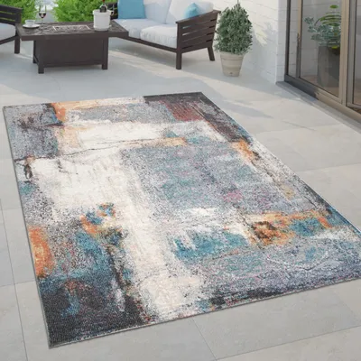 Produktbild von In- & Outdoor Teppich Terrasse Küchenteppich Vintage Pastell Abstrakte Muster Grösse 60x100 cm