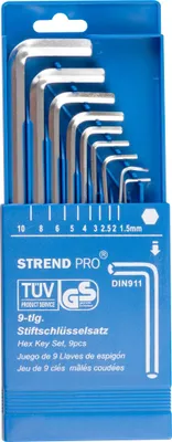 Produktbild von Strend Pro HK0212 Innensechskantschlüssel-Set, 9-teilig, mit Kugelkopf