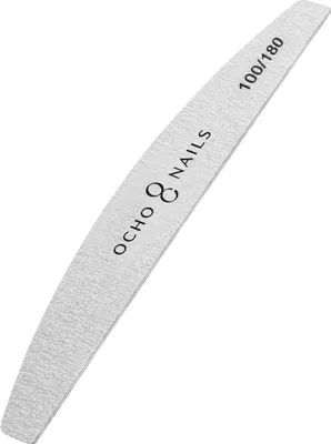Imagen del producto de Lima de uñas delgada en forma de media luna, grano 100/180, paquete de 10 unidades.