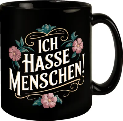 Produktbild von Ich hasse Menschen Blumensprache Tasse