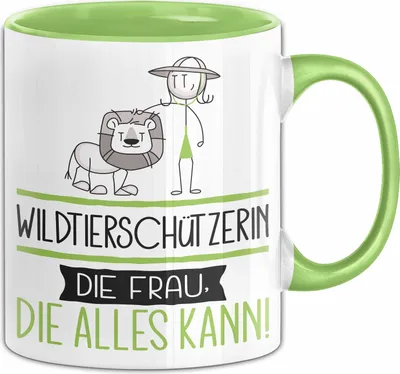 Produktbild von Wildtierschützerin Geschenk Tasse Becher Die Frau Die Allen Kann Geschenkidee für eine Wildtierschützerin Lustig (Grün)