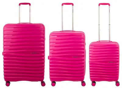 Produktbild von Franky PP18 Trolley Hartschalenkoffer 3er SET Spinner Gr. L/M/S inkl. Dehnfalte fuchsia