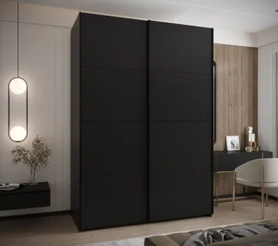Produktbild von Zweitüriger Kleiderschrank SAMARA 1 - 170 cm, schwarz / schwarz