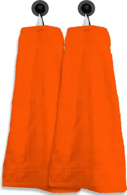 Produktbild von 2 Gästetücher Gästehandtücher orange 30x50 cm Set Baumwolle Handtücher Frottee