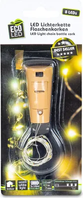 Product packaging for LED light chain bottle corks.