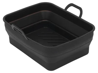 Image de Accessoire en silicone pour friteuse à air - Ustensile de cuisine résistant à la chaleur - Pour friteuses à air - Noir, 24 x 18 cm