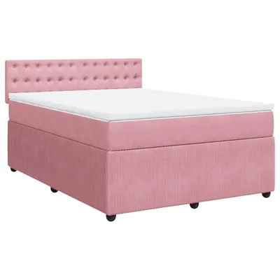 Produktbild von Boxspringbett mit Matratze Rosa 160x200 cm Samt