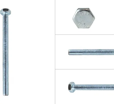 Produktbild von Sechskantschrauben verzinkt M6 x 80 mm - 200 Stück