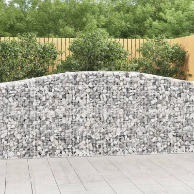 Image de VidaXL Panier de gabion courbé 400x50x100/120 cm en fer galvanisé