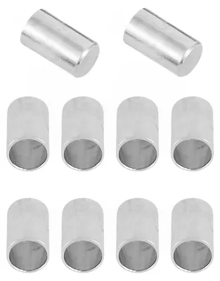 Produktbild von Endkappen aus Metall - 10 Stück für 8 mm Seile und Kordeln - Zur Schmuckherstellung und Leinenfertigung - Silber