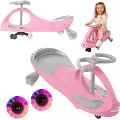 Zdjęcie produktu dla Jeździk grawitacyjny różowy pojazd dla dzieci ciche kauczukowe koła świecące LED FUNFIT KIDS Maksymalne obciążenie 130 kg