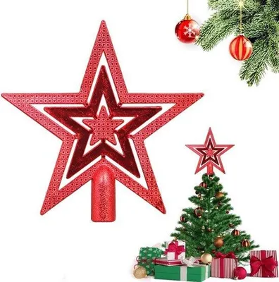 Image de Décoration de sapin de Noël rouge, pour intérieur et extérieur - Décoration festive de Noël