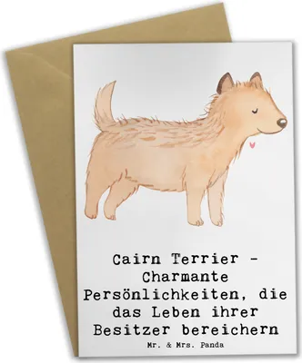 Produktbild von Mr. & Mrs. Panda valentinstagskarte Cairn Terrier - Weiß - Geschenk, dankeskarten, mutige Hunde, Grußkarten, Hunderassen Pflege, Familienhund, Glückwunschkarte, aktive