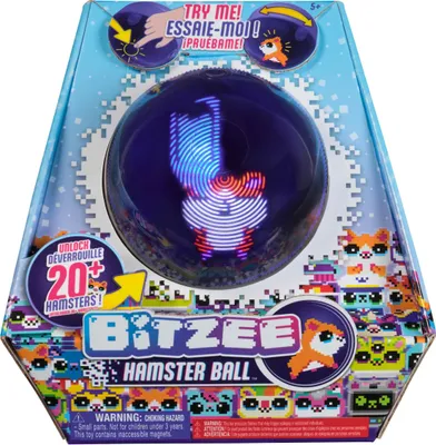 Produktbild von Bitzee Hamsterball - interaktives Spielzeug mit über 20 virtuellen Hamstern zum Rollen und Spielen, das digitale Haustier reagiert auf Berührung und Bewegung, Junge/Mädchen, 5 Jahr(e), Lichteffekte