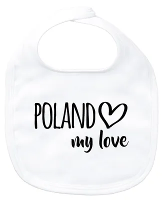 Produktbild von Huuraa Baby Lätzchen Poland my love White Klettverschluss Baumwolle Latz Geschenkidee