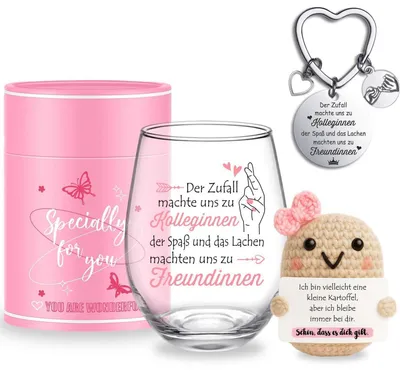 Produktbild von Glasbecher mit Spruch 450ml für Kollegin Abschied Dankeschön Ruhestand