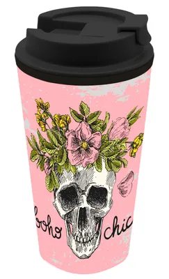 Produktbild von Coffee to go Becher Skull bohochic
