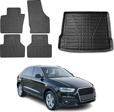 Produktbild von Fußmatten & Kofferraumwanne Set für Audi Q3 8U 2011-2018 Gummi Schwarz TPE 5x