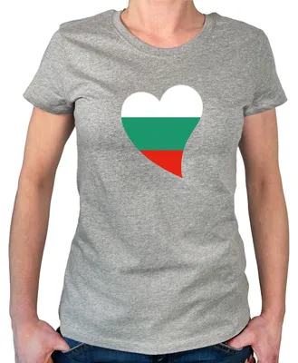 Produktbild von Huuraa Damen T-Shirt Bulgarien Flagge Herz M Sport Grey Bio Baumwolle Fairtrade Damenshirt Geschenkidee