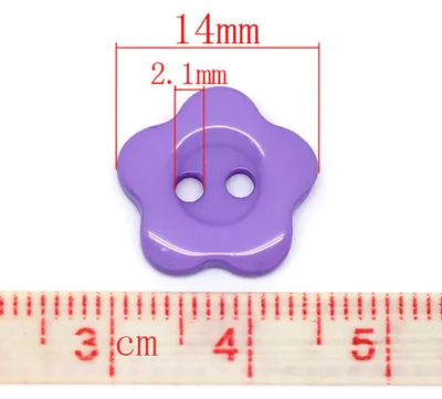 10 Kinderknöpfe Blume, 14 mm, violett