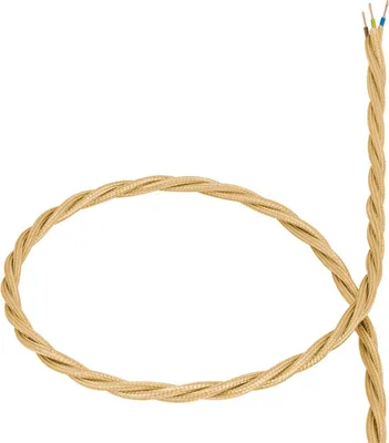 Produktbild von Geflochtenes Textilkabel Gold 1 m
