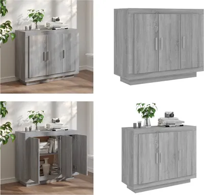 Produktbild von vidaXL Sideboard Grau Sonoma 92x35x75 cm Holzwerkstoff - Sideboard - Sideboards - Schrank - Lagerschrank