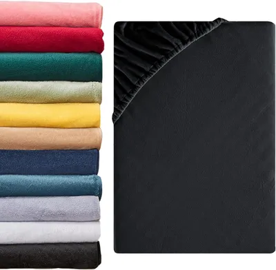 Produktbild von Bettlaken 90x200 cm - 100x200 cm, 2-teiliges Set, Winter, Teddy-Optik, Plüsch-Bettlaken, flauschige Fleece-Spannbettlaken, Kaschmir-Touch, kuschelige Spannbettlaken