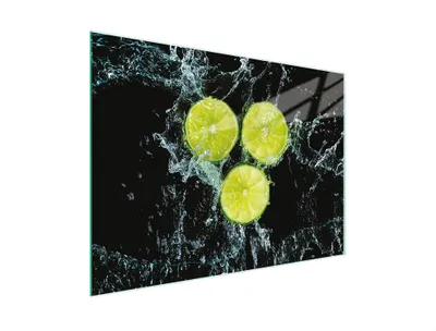 Produktbild von Schneidebrett Herdabdeckplatte Multiglasschneidplatte 30x22 cm Limette Schwarz