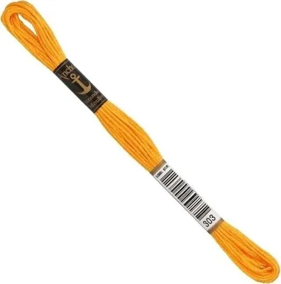 Obrázok produktu pre Kotva Sticktwist 8 m, žltožltá svetlá, bavlna, farba 303, 6 nití