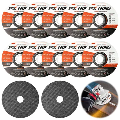 Obrázek produktu pro 12 kusů řezacích kotoučů 125 mm pro kov, tloušťka 1 mm, 1 kus kotouče 22,2 mm pro úhlovou brusku