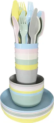 Produktbild von KALAS Buntes Plastik-Geschirr-Set IKEA