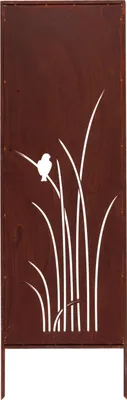 Produktbild von Sichtschutz Metall - 160 cm x 50 cm - Edelrost - Rostoptik Sichtschutz für Garten - Sichtschutzelement - Sichtschutzwand - Gartendekoration Zaun - Rost (Gras mit Vogel)