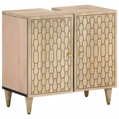 Produktbild von Waschbeckenunterschrank 62x33x58 cm Massivholz Mango