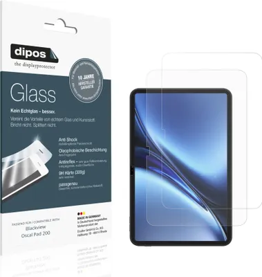 Immagine prodotto di 2x Pellicola Protettiva per Blackview Oscal Pad 200 Protezione opaco Vetro Flessibile 9H dipos