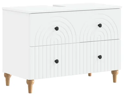 Produktbild von vidaXL Waschbeckenschrank ALKMAAR Weiß 82 x 41 x 59 cm Holzwerkstoff