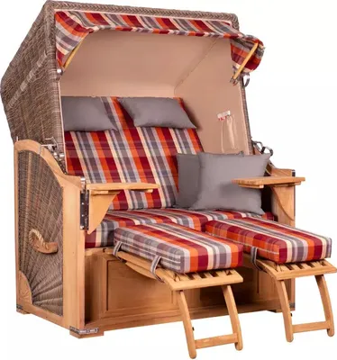 Produktbild von Strandkorb Nordstrand Teak PE grey Dessin 584