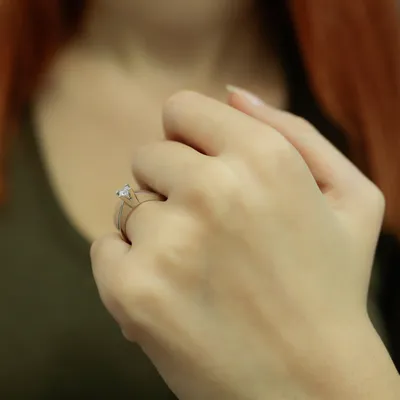 Produktbild von 0,21 Carat Diamant Solitär Ring 14 Karat Weißgold