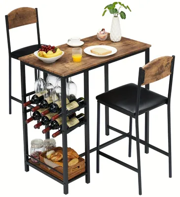 Immagine prodotto di Set tavolo da bar - Set per bar - Tavolo da pranzo grande - Set per bistrot - Set tavolo da cucina - Design industriale