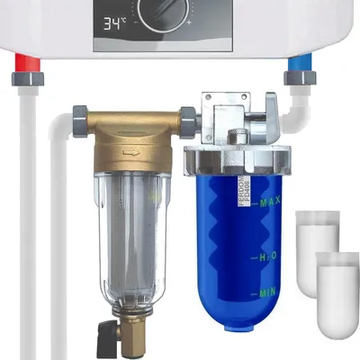 Wasserschutzset: Vorfilter 40-60 µm + Dosierer, 2-in-1