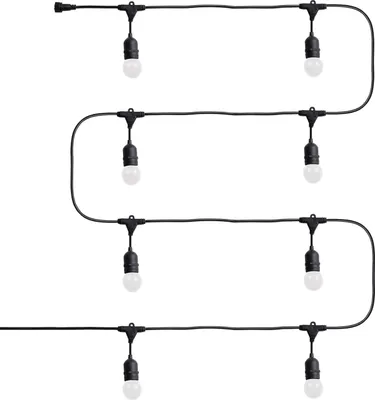 Produktbild von Set Girlande Waterproof 5.5m Schwarz + 8 LED-Glühbirnen E27 G45 3W Farbig Rosa