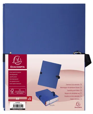 Immagine prodotto di Exacompta 223029E, confezione da 5 raccoglitori ad anelli con dorso elastico e copertina robusta