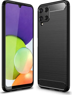 Immagine prodotto di NALIA Custodia Carbon Look per Samsung Galaxy A22, Custodia Cover in Silicone Nero Opaco