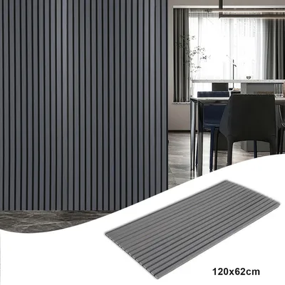 Produktbild von TolleTour Akustikpaneel MDF Wandverkleidung Natur Akustik Wandpaneel Moderne Wandpaneele aus Holzfunier und Filz 2x 120x60x2.1cm Grau