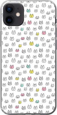 Produktbild von MuchoWow® Handyhülle Schutzhülle Hülle für Telefoonhoesje iPhone 12 mini Mädchen - Katze - Haustiere - Muster - Mädchen - Kinder - Kinder Silikon Softcase Handy Hülle - Bild