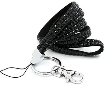 Obrázek produktu pro Šňůrka s ozdobnými kamínky – červený přívěsek na klíče – elegantní klíčenka – ideální pro chytré telefony a identifikační štítky – 76 cm