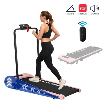 Zdjęcie produktu dla Bieżnia PH Fitness A1F-3 składana - bieżnia do chodzenia w domu - silnik 2,0 KM, 1-12 km/h, 120 kg - ręczne nachylenie, Bluetooth, wyświetlacz LCD, bezpieczeństwo