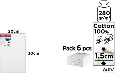Productafbeelding van Ondergrondplaat 20x30x1,5 cm, 280 g/m² (6 stuks) - Artix