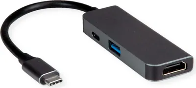 Produktbild von VALUE Display Adapter USB Typ C - HDMI + USB 3.2 Gen 1 A + Typ C PD